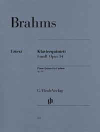 BRAHMS Piano Quintet in f minor op. 34 (Quintetto in Fa minore opera 34). Partitura e parti. Barenreiter