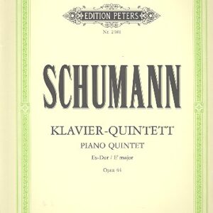 SCHUMANN Piano Quintet Eb major op. 44 (2vl,va,vc,pf). Partitura e parti. Edizione Peters