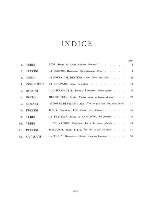 Celebri arie d'opera per canto e pianoforte. Per soprano e pianoforte. Ricordi - immagine 2