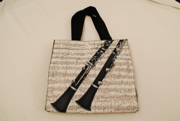 Bag (borsa) CLARINETTO in stoffa pesante, con tracolla, formato 32x32, Made in Portugal - immagine 2