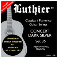 Set per chitarra classica Luthier serie Concert Dark Silver 35 Super Carbon, tensione medio-forte