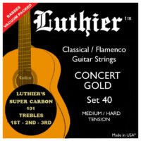 Set per chitarra classica Luthier Concert Gold 40 Super Carbon, tensione medio-forte