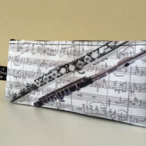 Astuccio Flauto Traverso (Flute Pencil Case), cm. 22 x 10. Porta matite o penne, chiusura lampo