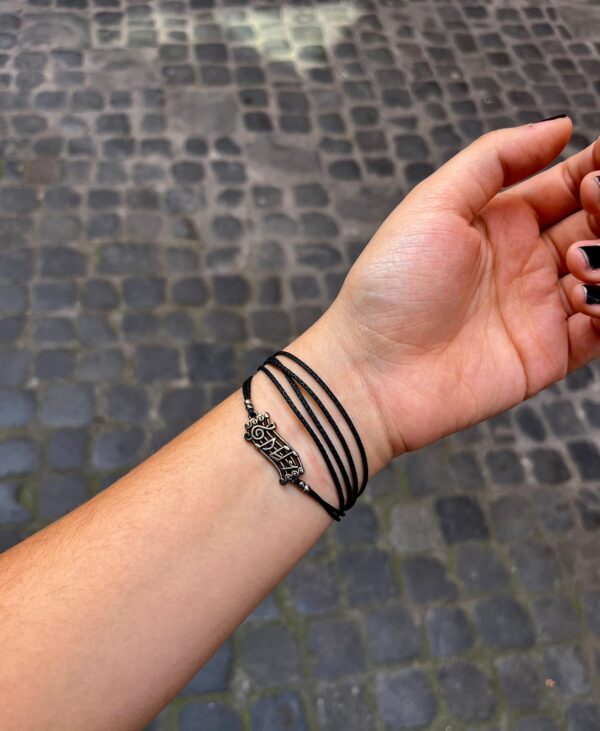 braccialetto-nero-pentagramma
