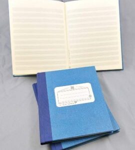 quaderno-pentagrammato-piccolo-tela-blu-12-righe